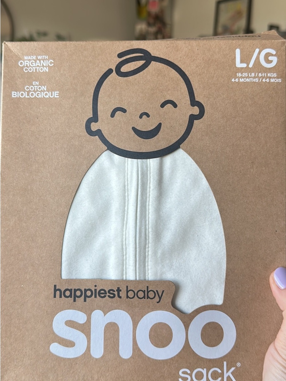 Happiest Baby Snoo Sack Baby Swaddle - White (L)